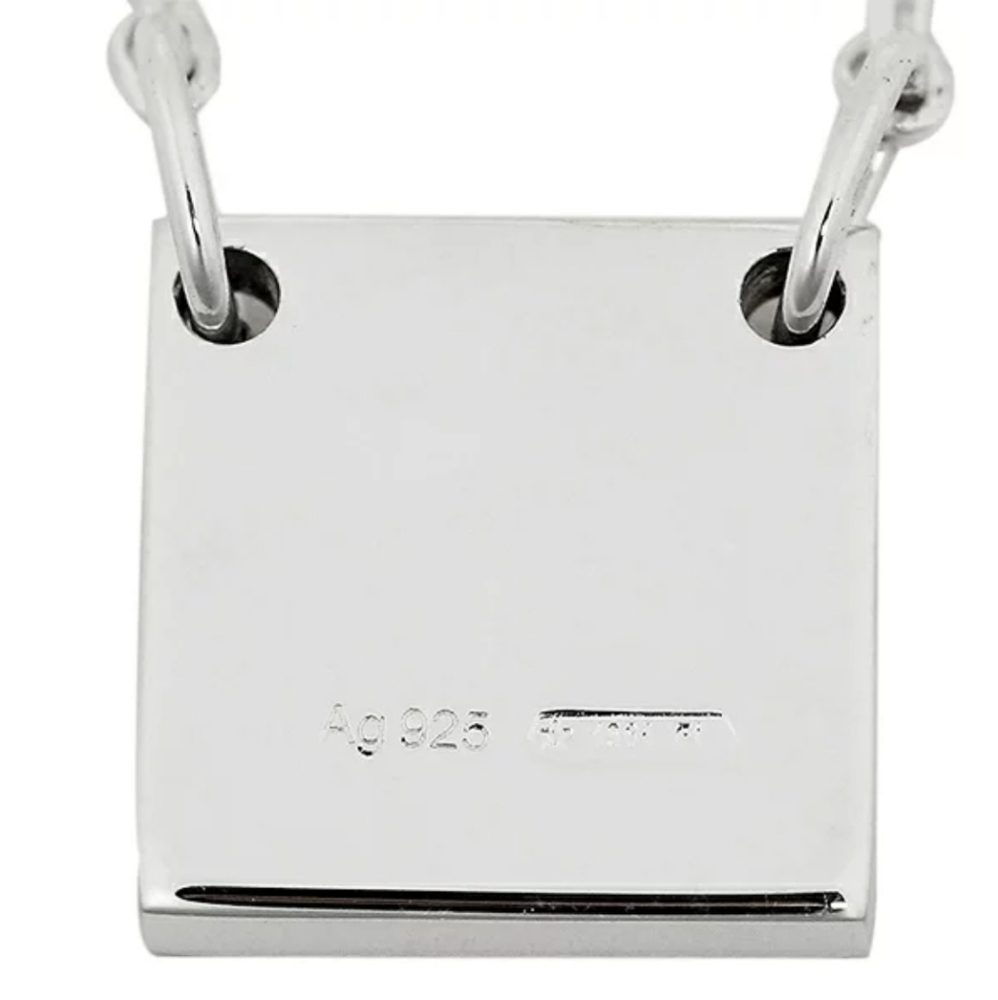 🆕️ Gucci SS .925 small square pendant necklace - Picture 3 of 6